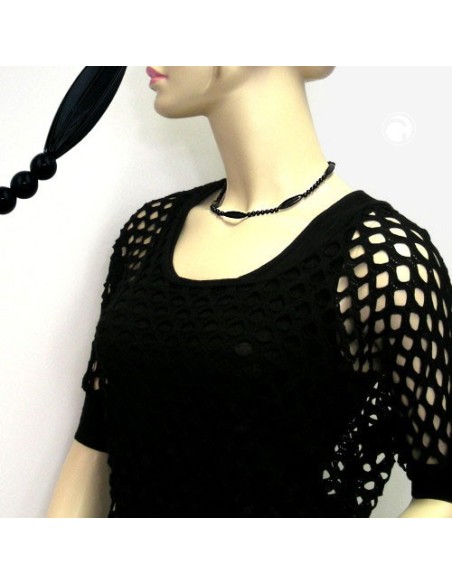 necklace black beads 42cm