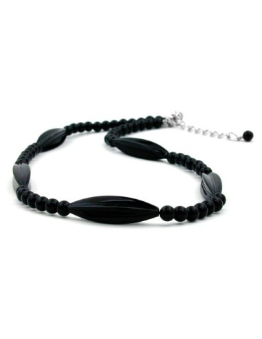 necklace black beads 42cm