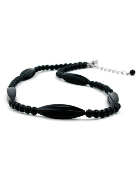 necklace black beads 42cm