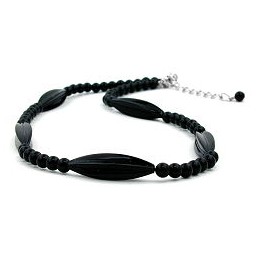 necklace black beads 42cm