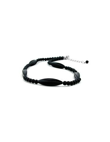necklace black beads 42cm