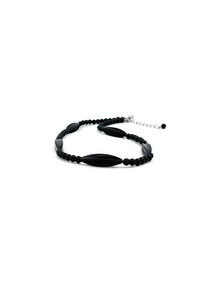 necklace black beads 42cm