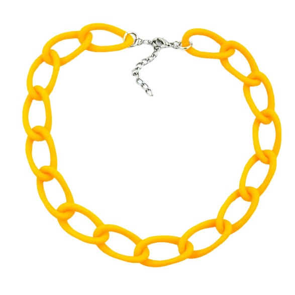 necklace wide curb chain yellow-matt