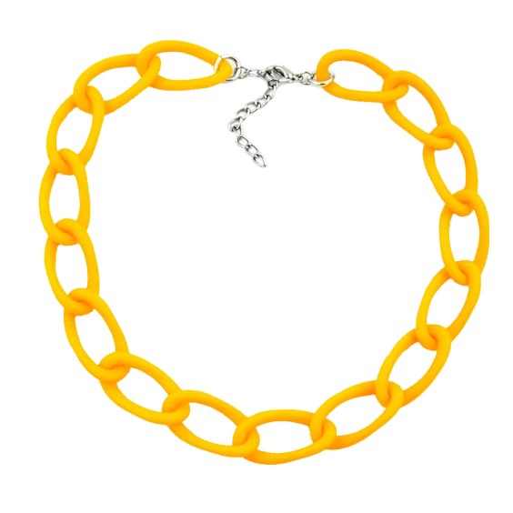 necklace wide curb chain yellow-matt