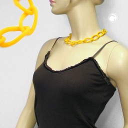 necklace wide curb chain yellow-matt