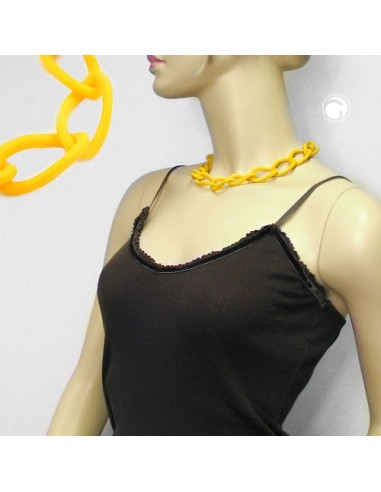 necklace wide curb chain yellow-matt