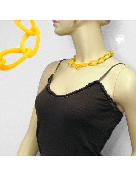 necklace wide curb chain yellow-matt