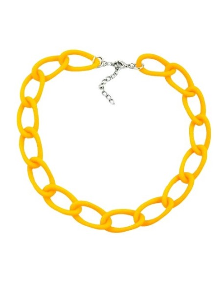 necklace wide curb chain yellow-matt