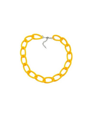 necklace wide curb chain yellow-matt