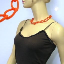 necklace wide curb chain apricot-matt