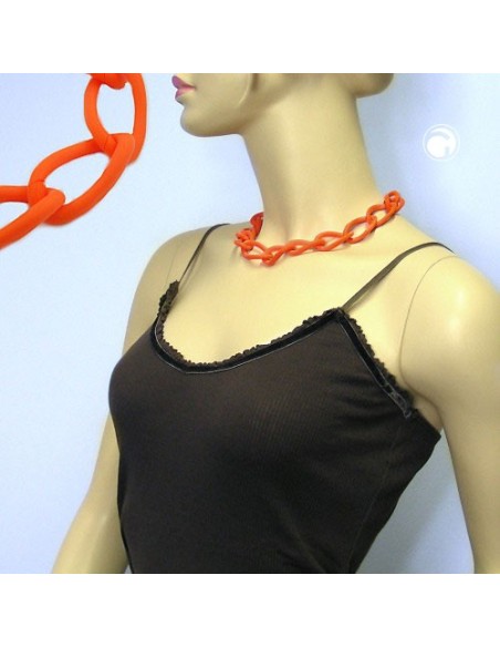 necklace wide curb chain apricot-matt