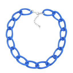 collier wide curb chain jeansblue-matt