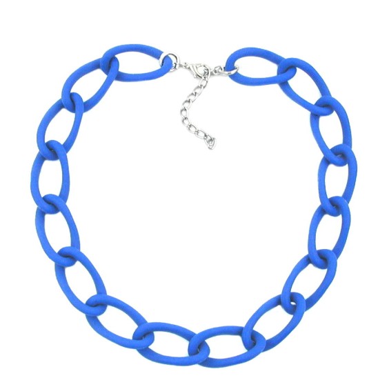 collier wide curb chain jeansblue-matt