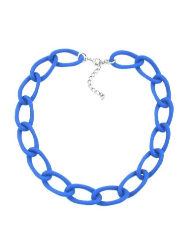 collier wide curb chain jeansblue-matt
