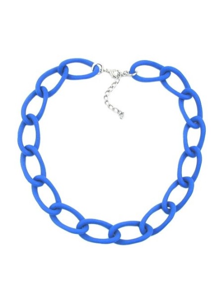 collier wide curb chain jeansblue-matt