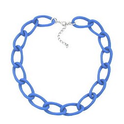 collier wide curb chain jeansblue-matt