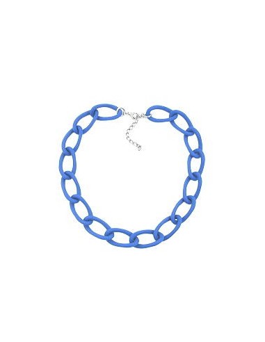 collier wide curb chain jeansblue-matt