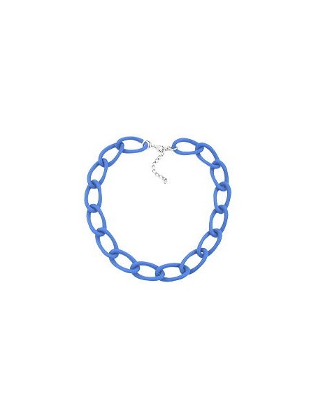 collier wide curb chain jeansblue-matt