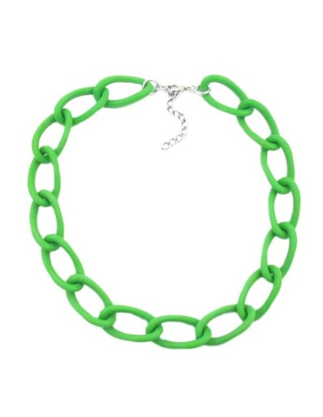 collier wide curb chain green-matt