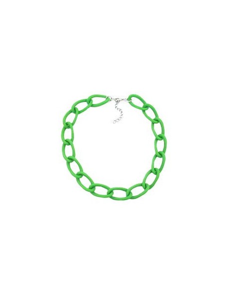 collier wide curb chain green-matt