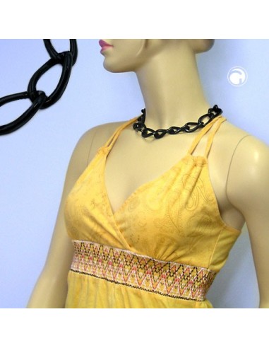 necklace wide anchor chain black glossy