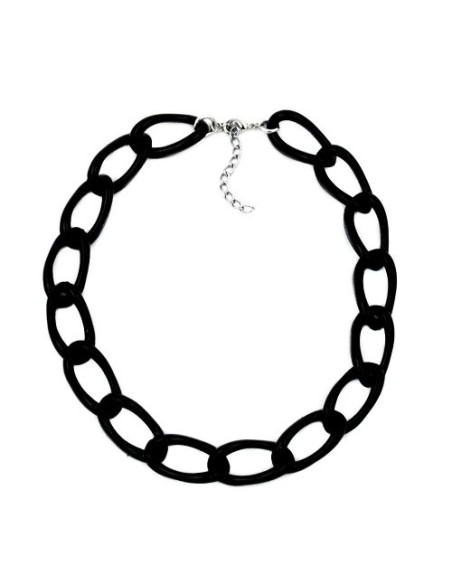 necklace wide anchor chain black glossy