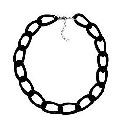 necklace wide anchor chain black glossy