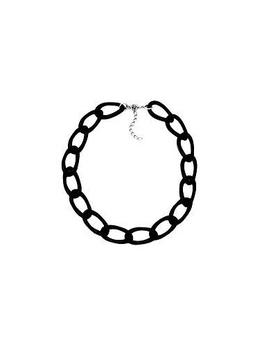 necklace wide anchor chain black glossy