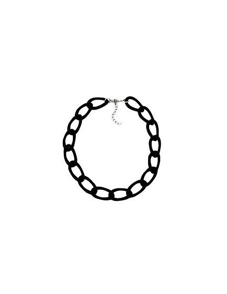 necklace wide anchor chain black glossy