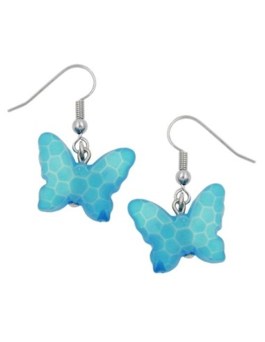 hook earrings butterfly light blue