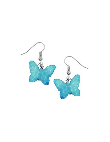 hook earrings butterfly light blue