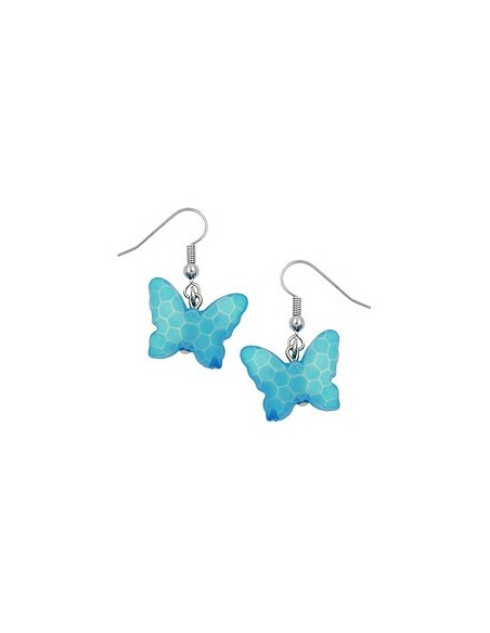 hook earrings butterfly light blue
