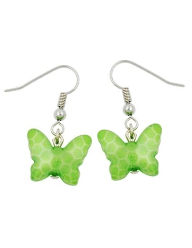 hook earrings butterfly green