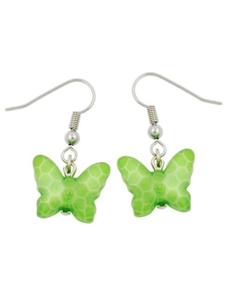 hook earrings butterfly green