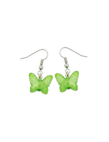 hook earrings butterfly green
