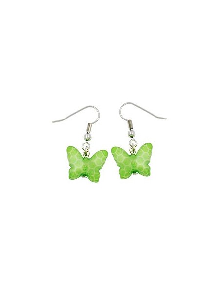 hook earrings butterfly green