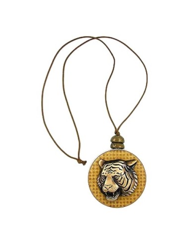 necklace disk with tigerhead brown