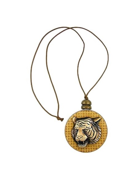 necklace disk with tigerhead brown