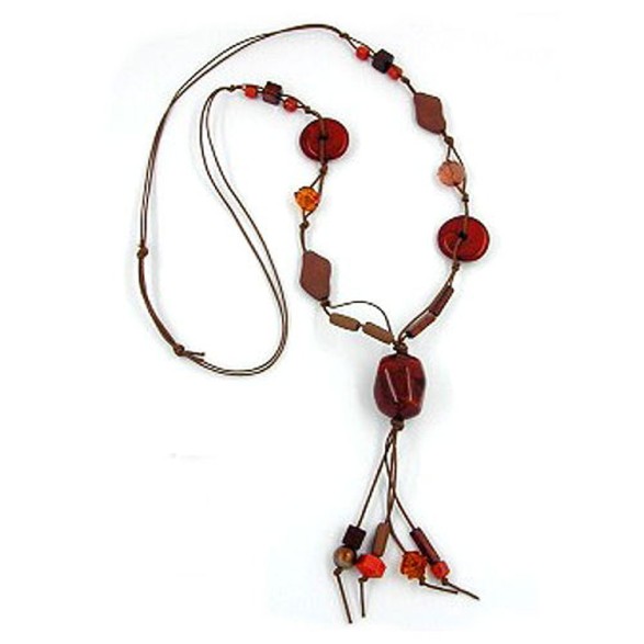 necklace brown rusty brown 95cm