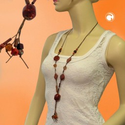 necklace brown rusty brown 95cm