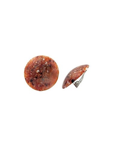 clip-on earring round red brown black white 30mm