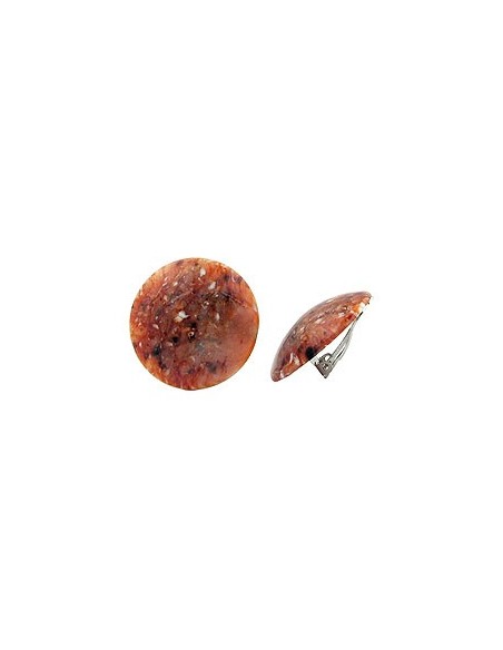 clip-on earring round red brown black white 30mm