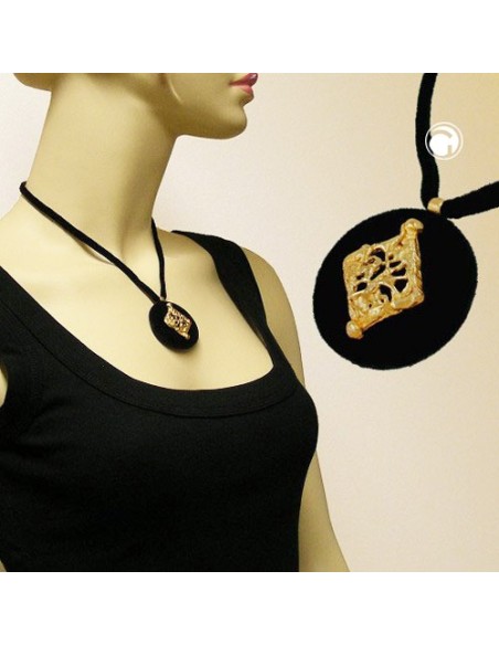 necklace black velvet unique pendant