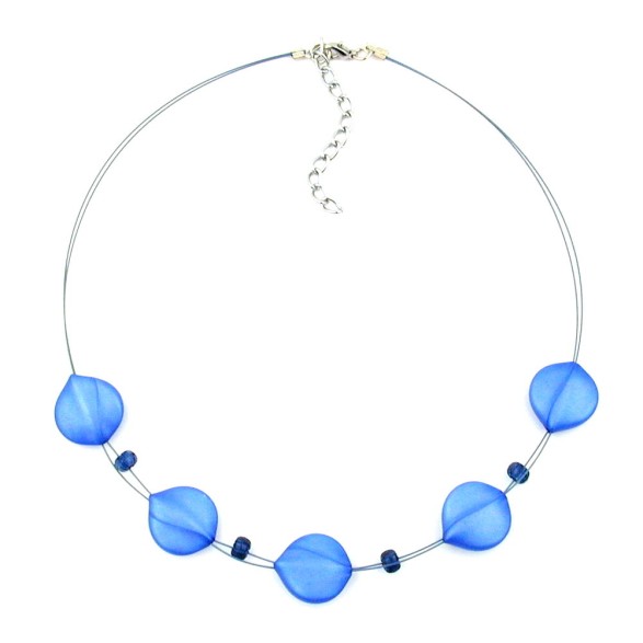 necklace blue tones various beads