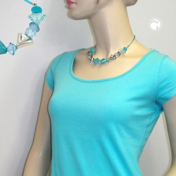 necklace turquoise-blue/silver colored various beads