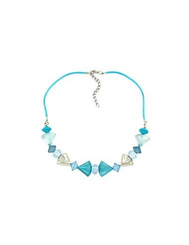 necklace turquoise-blue/silver colored various beads