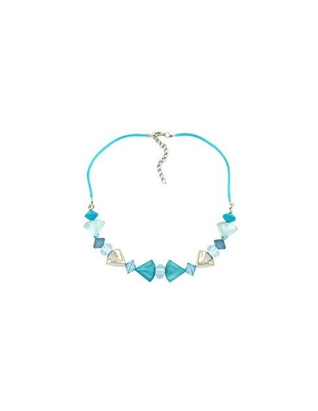necklace turquoise-blue/silver colored various beads