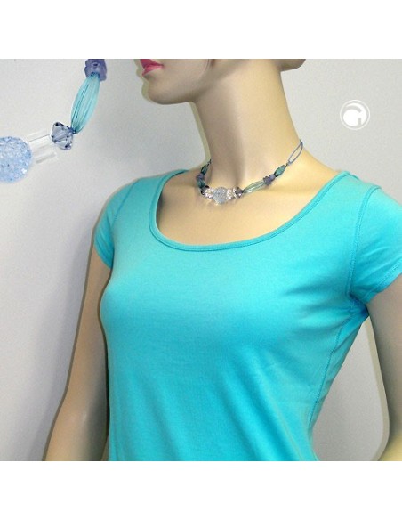 necklace blue tones various beads