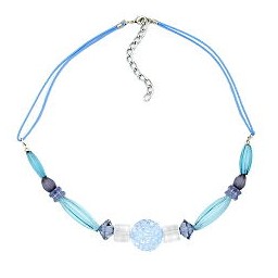 necklace blue tones various beads