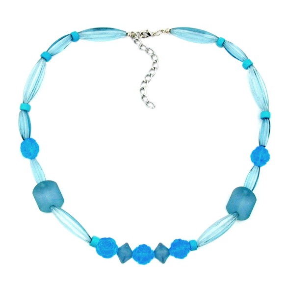 necklace blue tones various beads